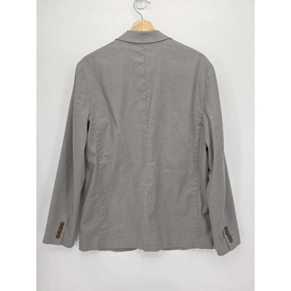 J.Crew Slim Fit Suit Blazer Jacket Mens Medium Stretch Hemp Cotton Grey BC612